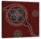 Aboriginal Poppy Dot Motif Wall Art