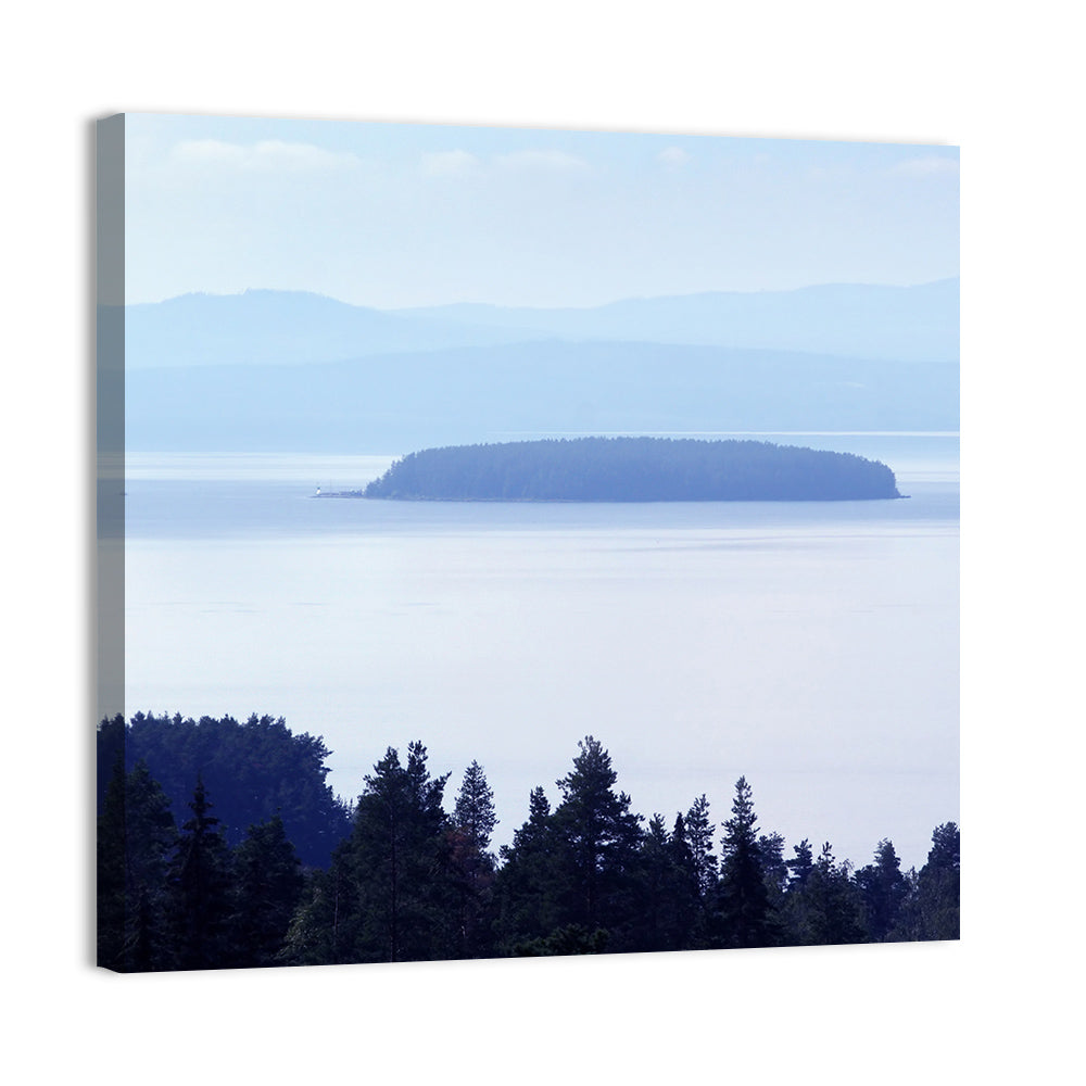 Dalarna Mist with Lighthouse Wall Art