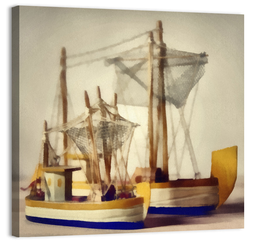 Two Watercolor Boats Wall Art