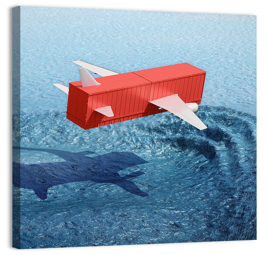 Flying Shipping Container Wall Art