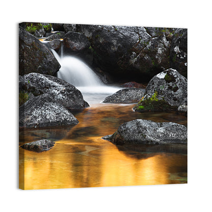 Golden Stream Waterfall Wall Art