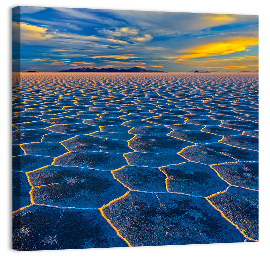 Salar De Uyuni Salt Flats at Sunset Wall Art