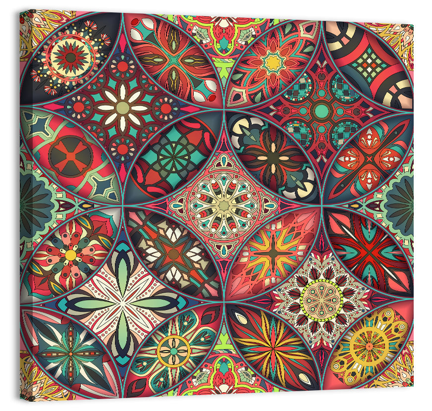Vintage Mandala Tile Pattern Wall Art