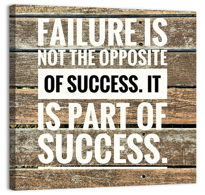 Failure Is Part of Success Rustic Typography Wall Art