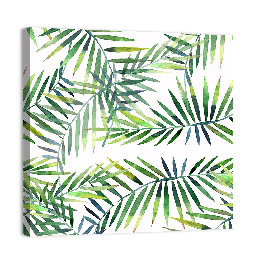 Watercolor Herbal Leaves Pattern Wall Art