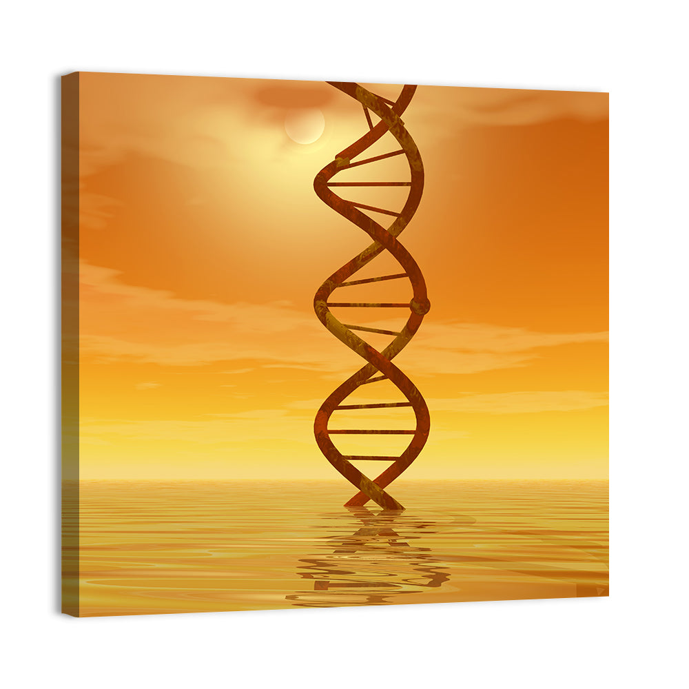 Dna Helix at Sunset Wall Art
