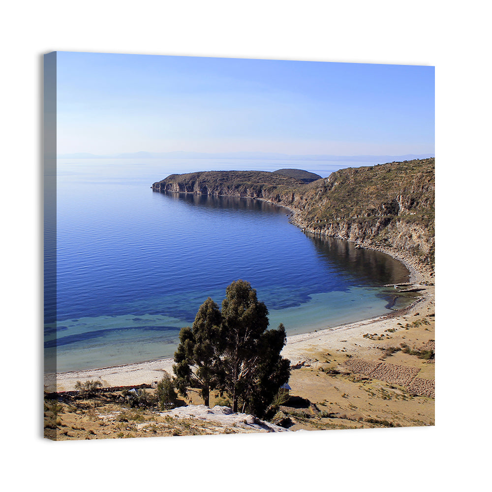 Titicaca Cliffs and Turquoise Water Wall Art