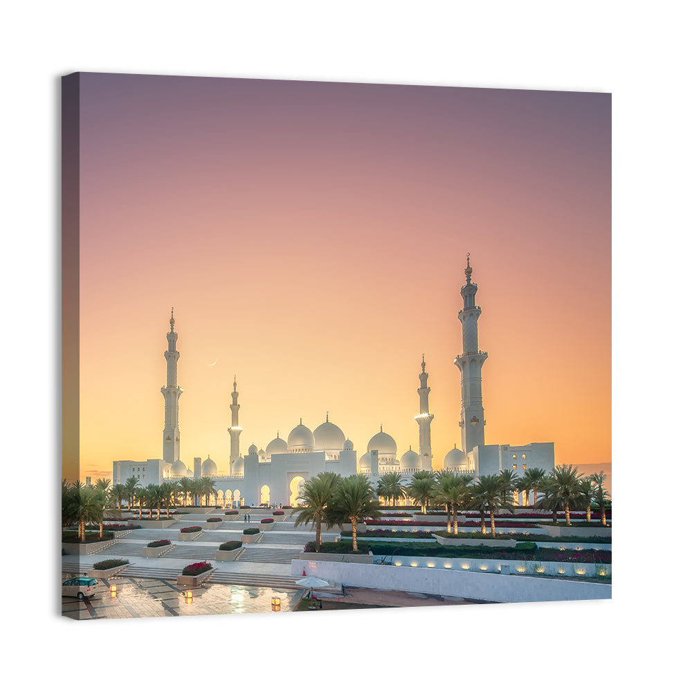 Sheikh Zayed Grand Mosque at Sunset Wall Art