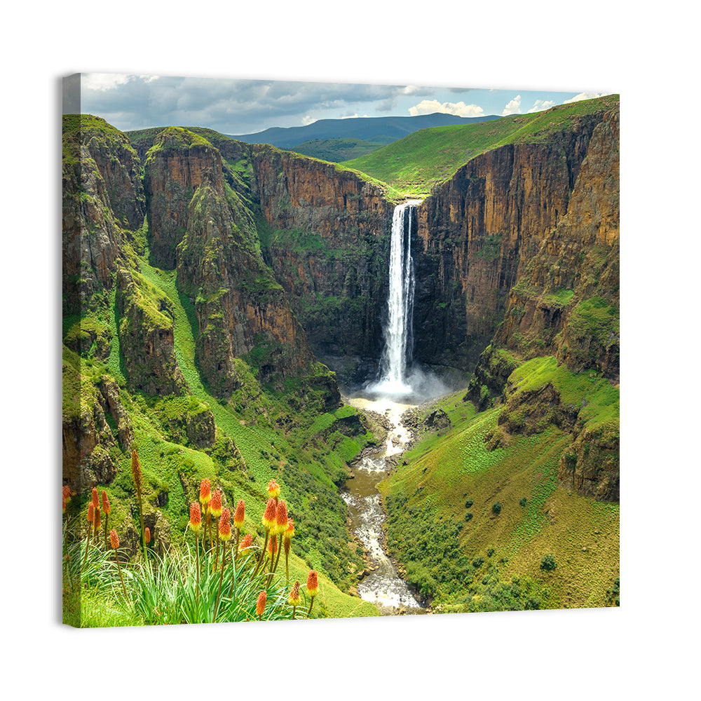 Maletsunyane Falls with Torch Lilies Wall Art