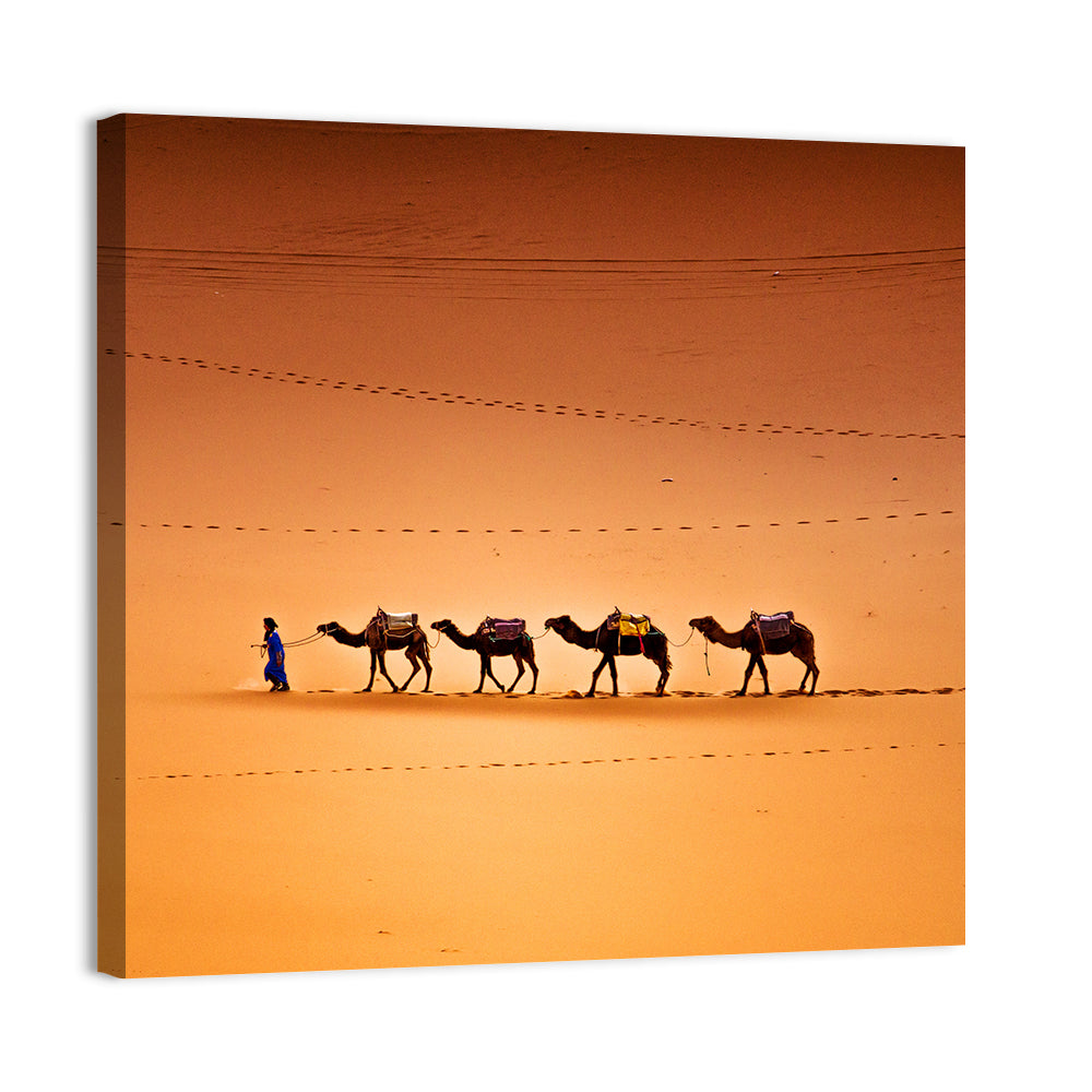 Camels In Sahara Desert Wall Art