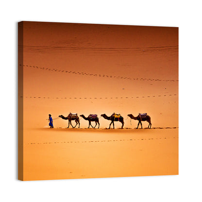 Camels In Sahara Desert Wall Art