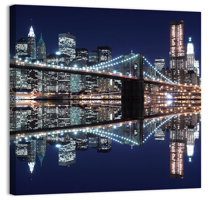 Brooklyn Bridge Symphony at Night Wall Art