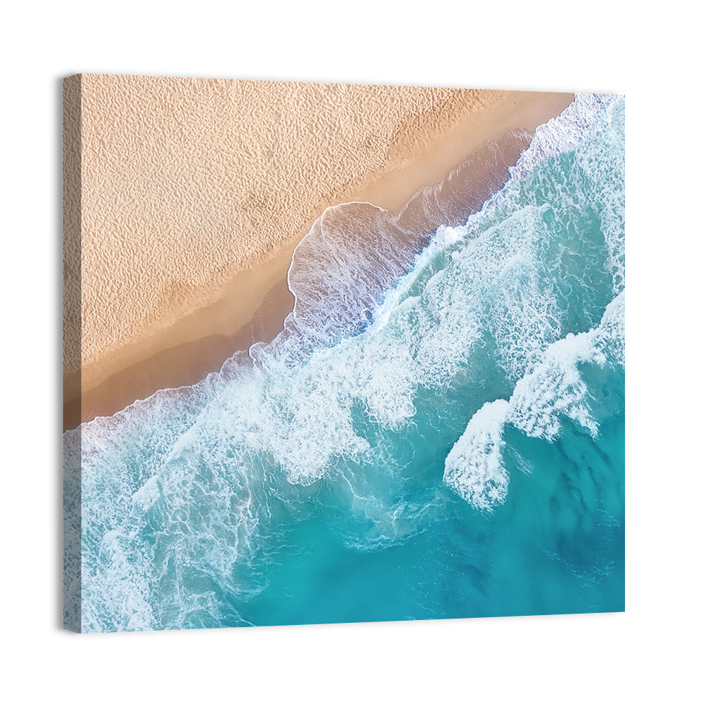 Aerial Turquoise Beach Waves Wall Art