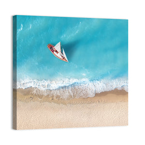 Aerial Beach & Yacht Wall Art