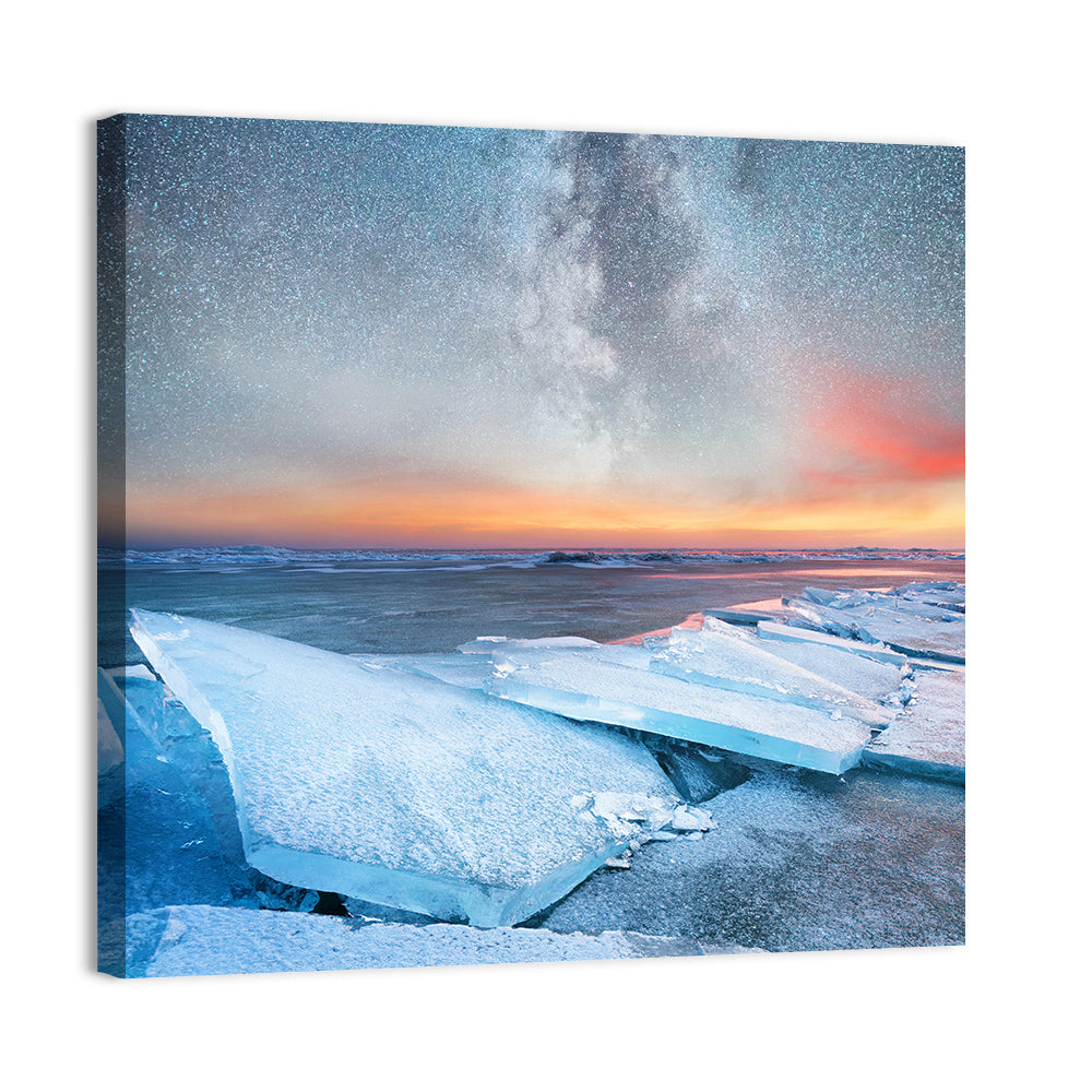 Milky Way Over Frozen Shore Wall Art