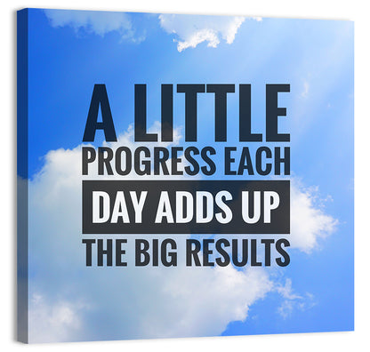 Little Progress Each Day Typography Wall Art