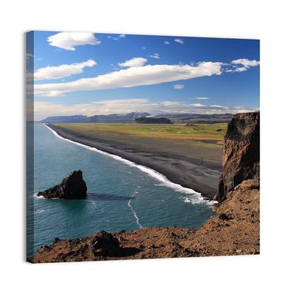 Dyrhólaey Black Sand Beach and Sea Stack Wall Art