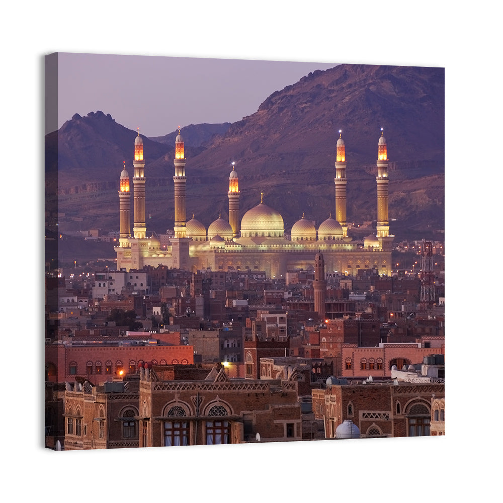 Al-saleh Mosque at Dusk Wall Art
