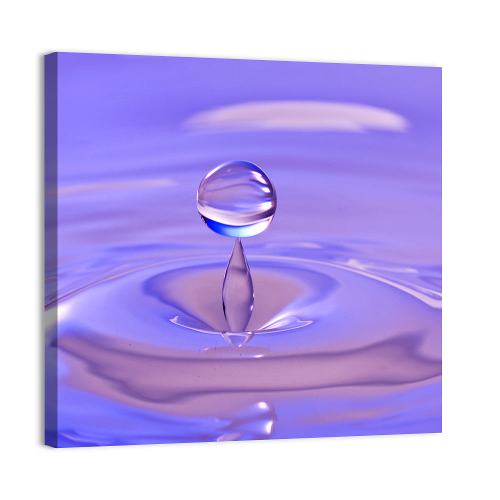 Purple Water Droplet Splash Wall Art