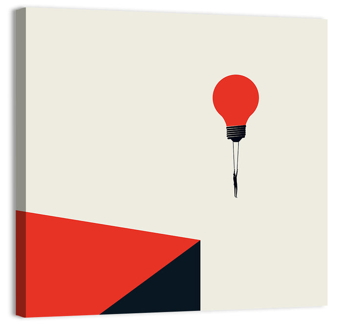 Hanging from a Lightbulb Wall Art as a canvas print