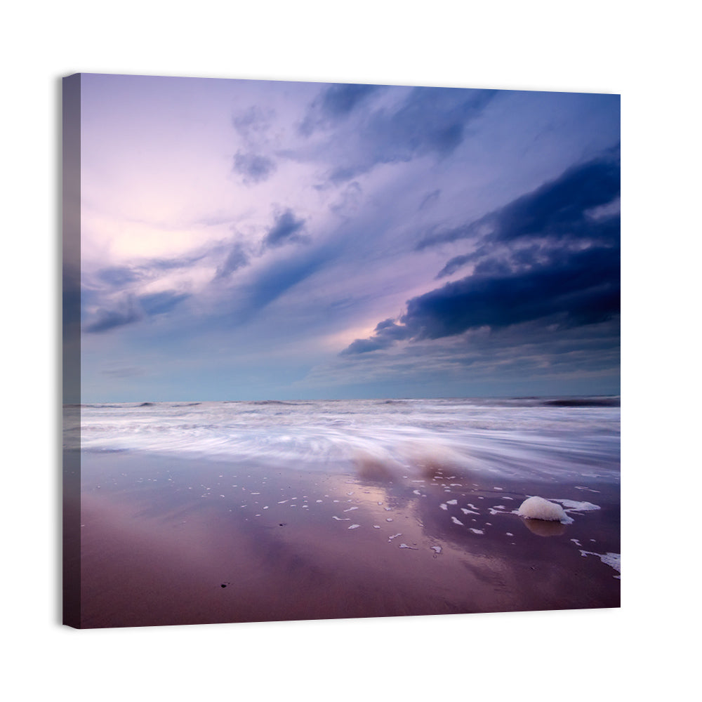 Purple Night Beach Wall Art