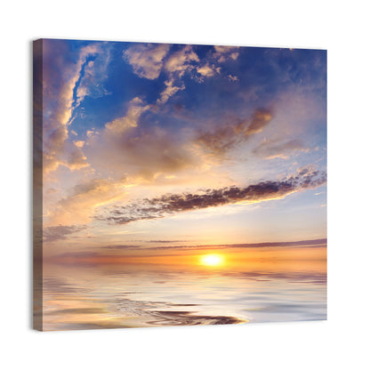 Sunlit Clouds Over Calm Sea Wall Art