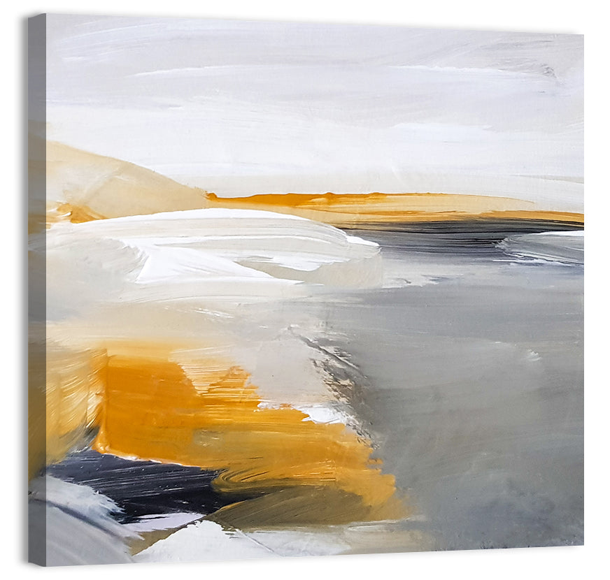 White Coastal Abstract Landscape Wall Art