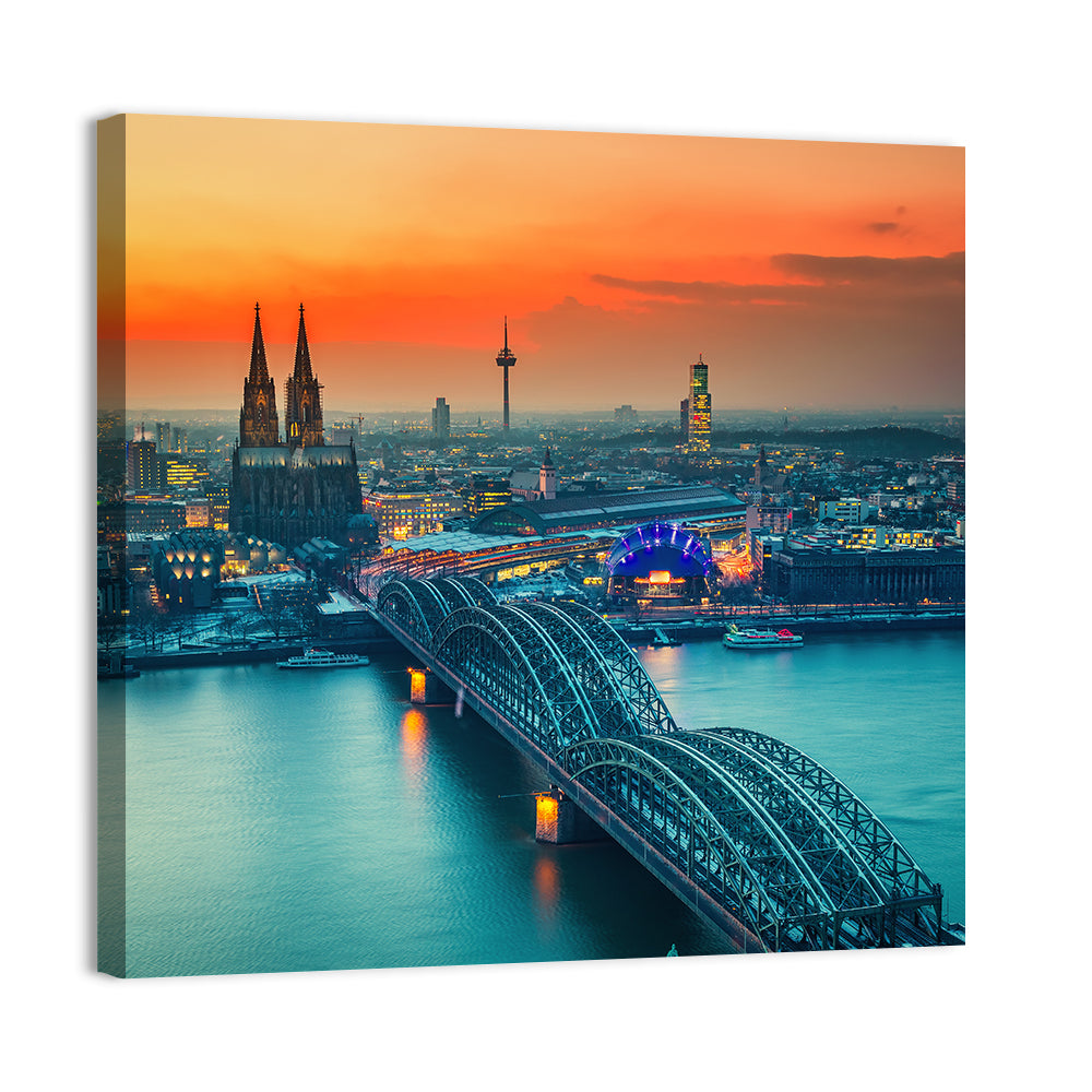 Hohenzollern Bridge at Dusk Wall Art