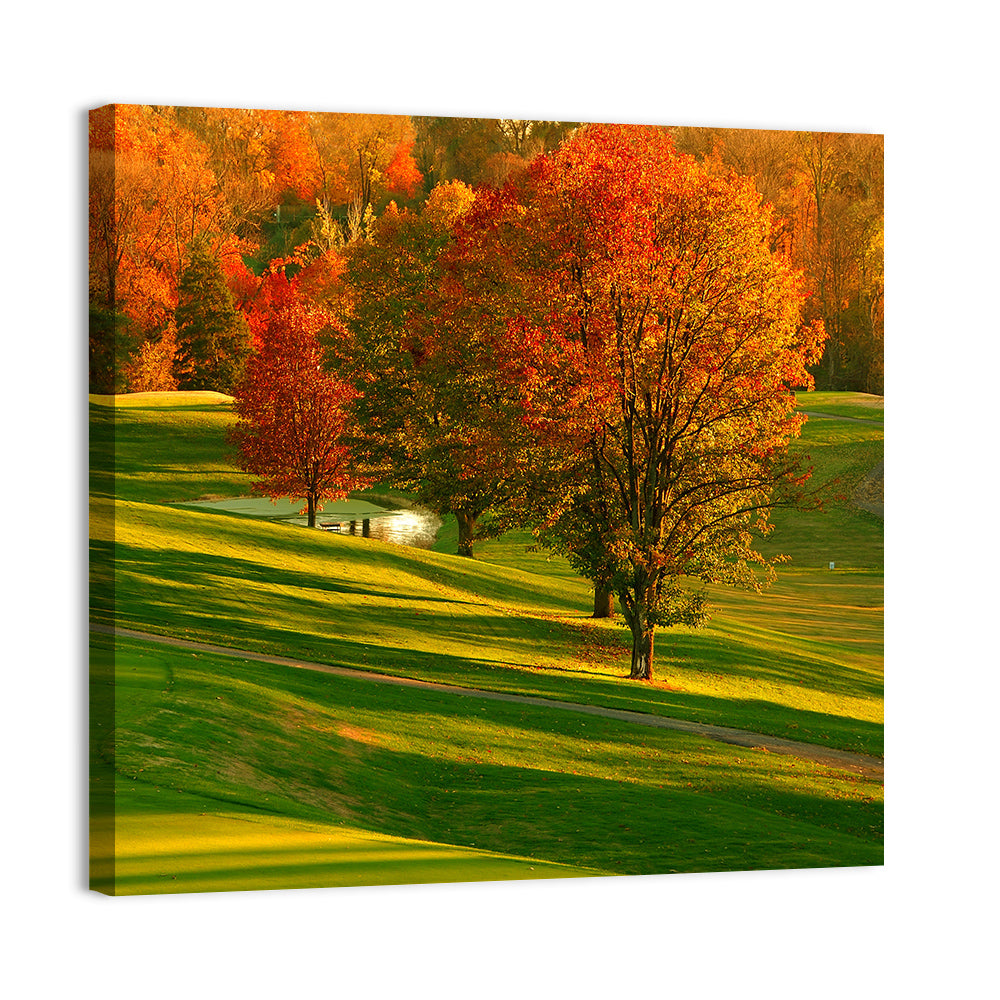Golden Hour Golf Course Wall Art