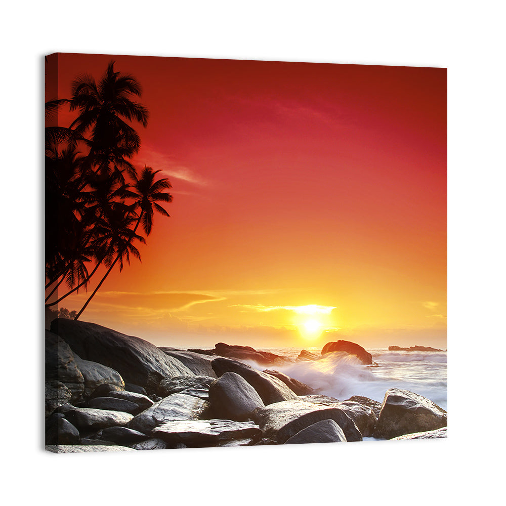 Tropical Island Sunset Wall Art
