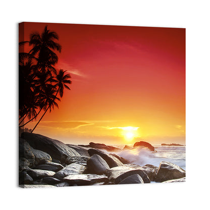 Tropical Island Sunset Wall Art