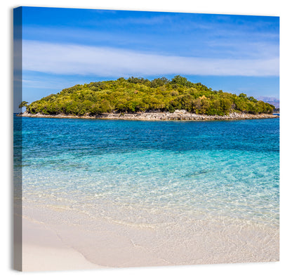 Butrint Turquoise Island Beach Wall Art