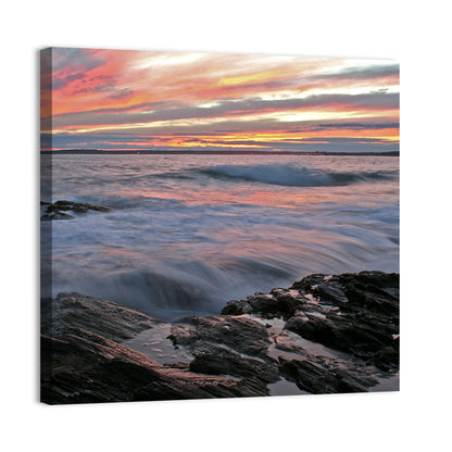 Rocky Coast Sunset Wall Art