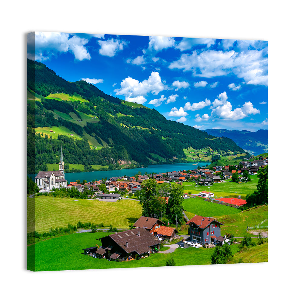 Lungern Village Panorama Wall Art