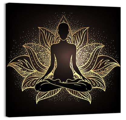Golden Chakra Silhouette Wall Art
