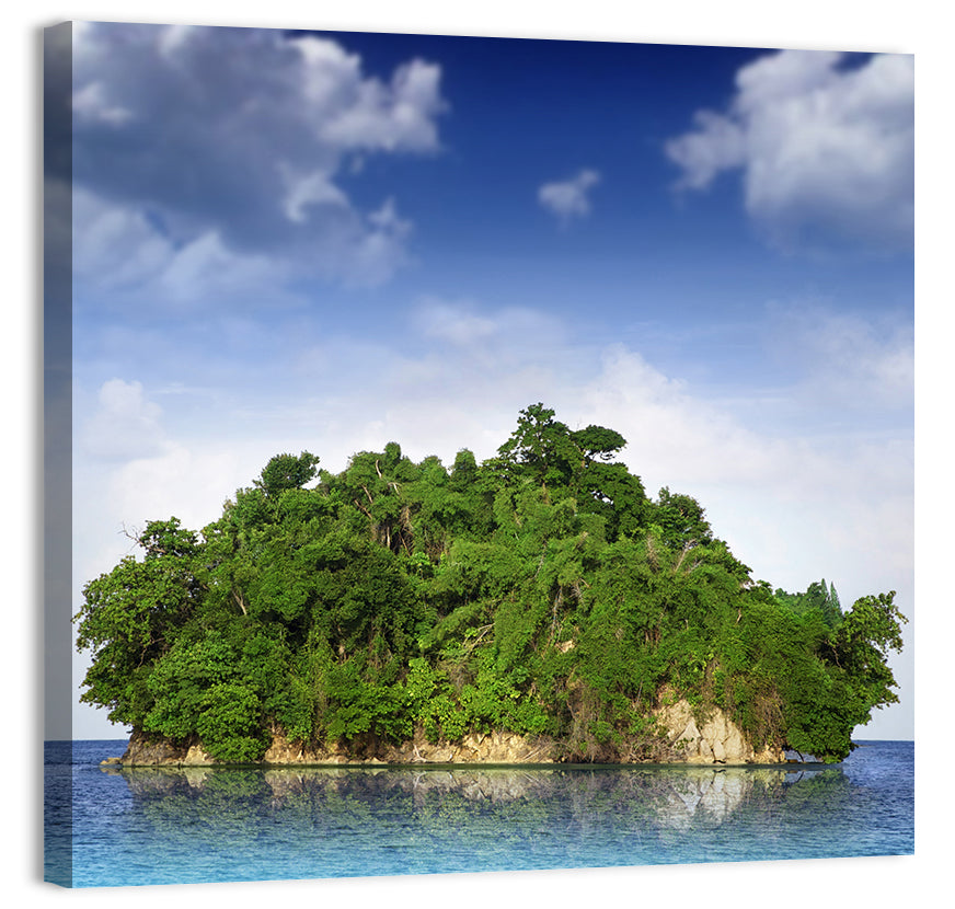 Tranquil Tropical Island Reflection Wall Art