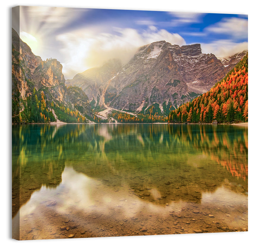 Lago Di Braies Sunrise Wall Art