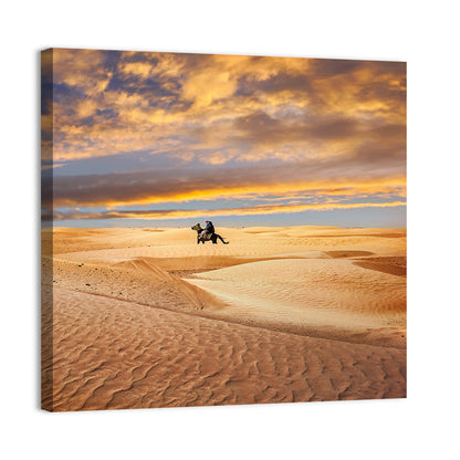 Sahara Camel Rider at Sunset Wall Art