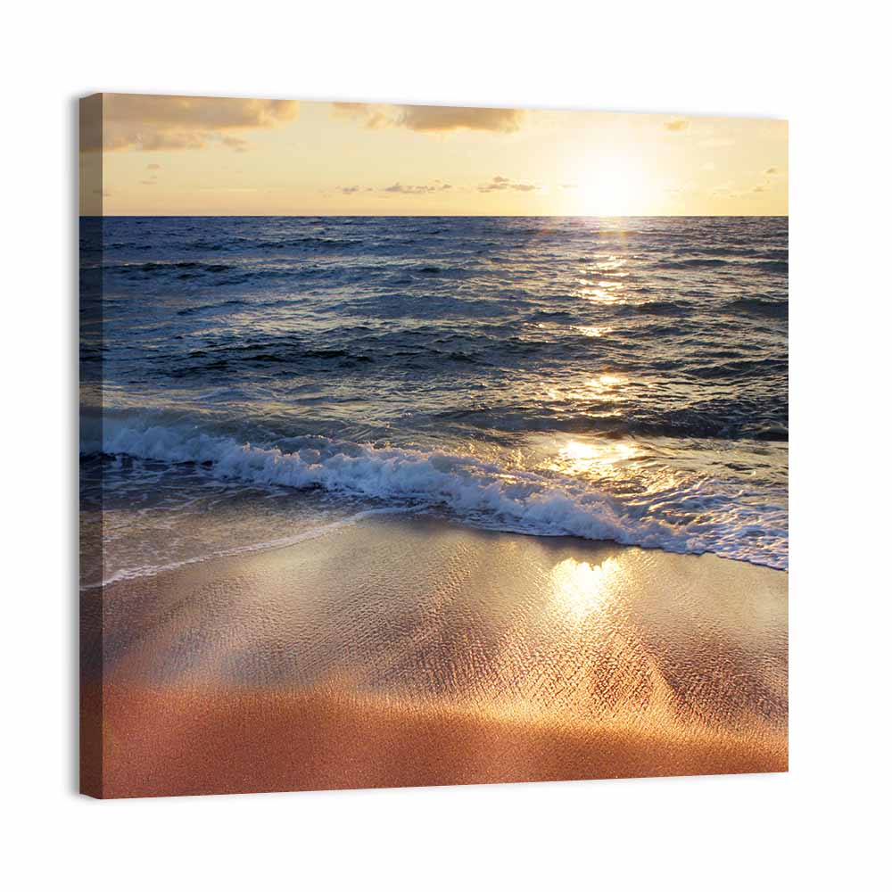 Sunset Surf on Wet Sand Wall Art