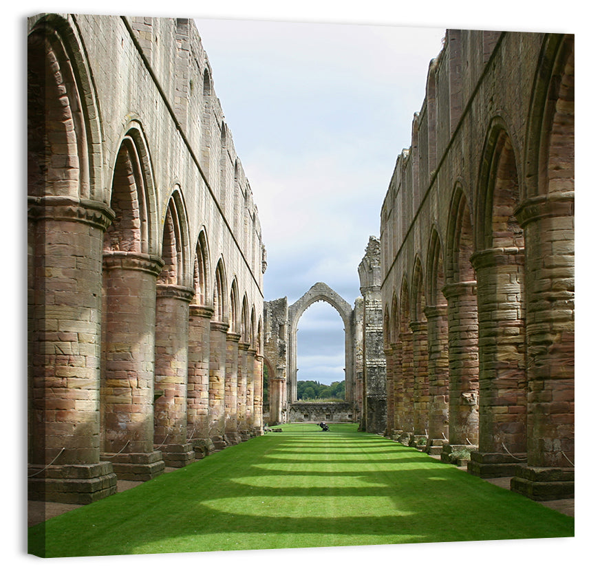 Fountains Abbey Ruins Grassy Nave View Wall Art