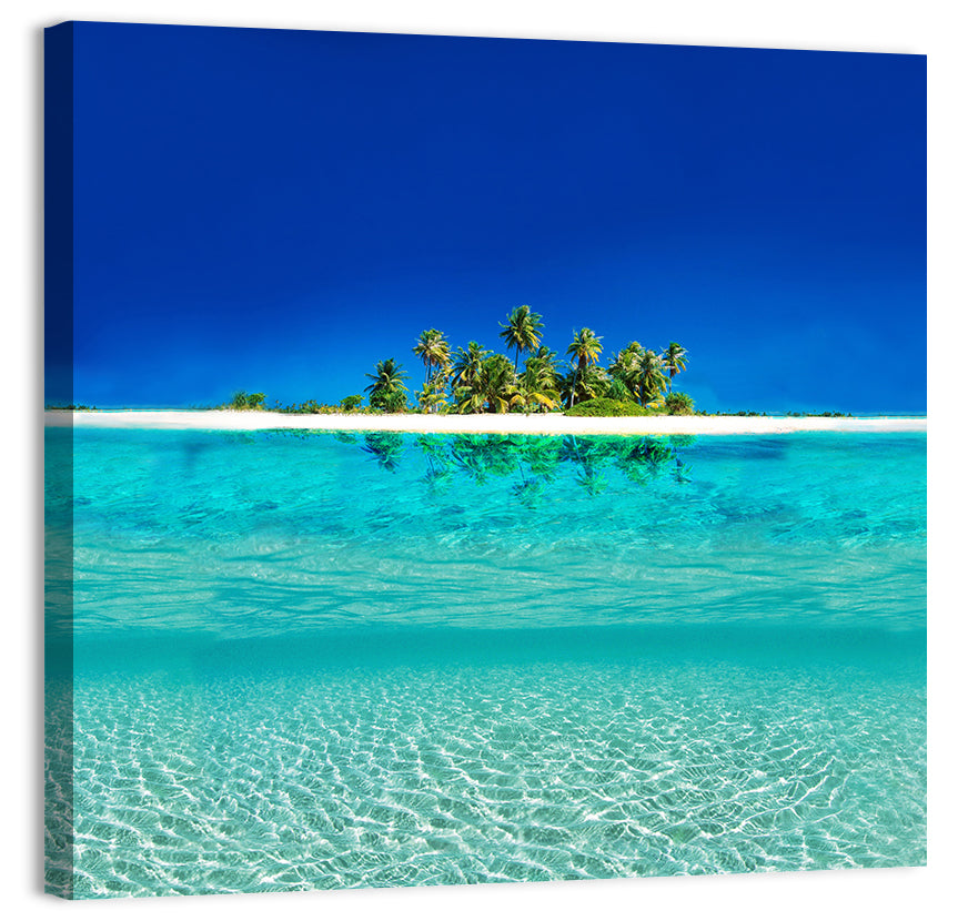 Tranquil Split-level Tropical Island Seascape Wall Art
