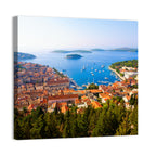 Hvar Harbor Aerial View Wall Art