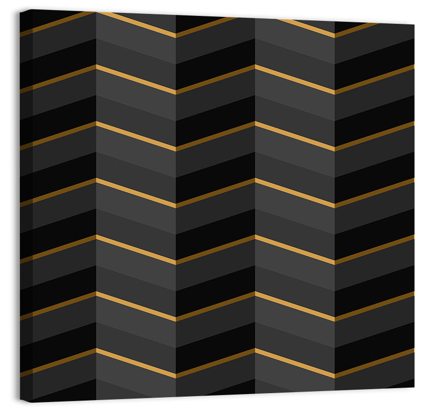 Black Stripes with Gold Accents Wall Art