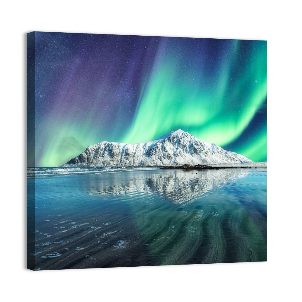 Aurora Over Skagsanden Beach Wall Art