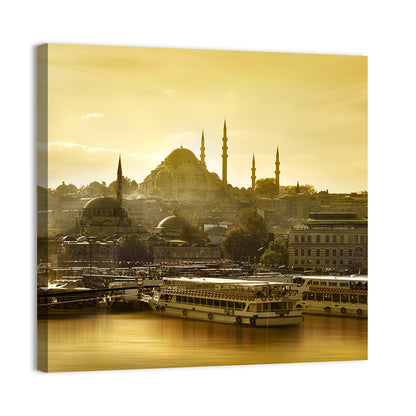 Suleymaniye Mosque Sunset Silhouette Wall Art