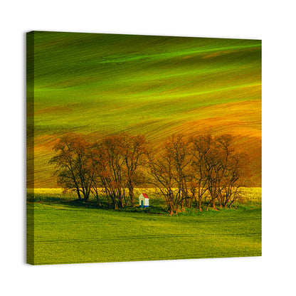 Moravian Wheat Fields with Chapel Wall Art