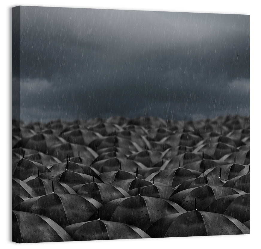 Rain Umbrellas Abstract Wall Art