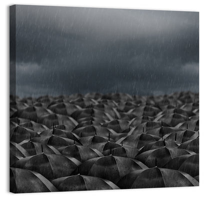 Rain Umbrellas Abstract Wall Art