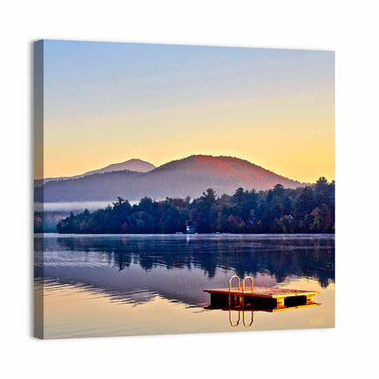 Lake Placid Dock at Dawn Wall Art