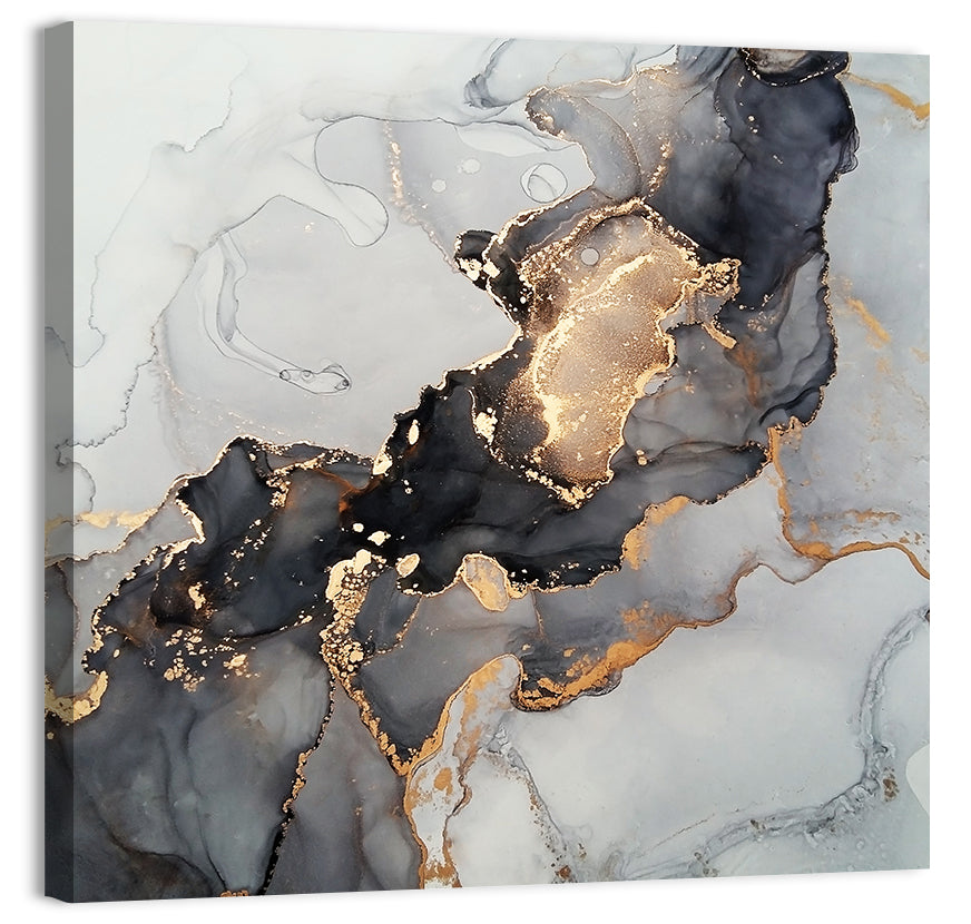 Black Fire Marble Abstract Wall Art